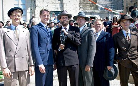 Odd-Magnus Williamson, Pål Sverre Valheim Hagen, Gustaf Skarsgård, Tobias Santelmann, Anders Baasmo Christiansen og Jakob Oftebro frå KON-TIKI. FOTO: Carl Christian Raabe/Filmweb