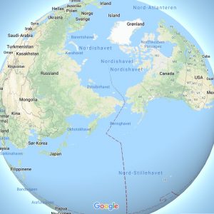 Det nordlege Stillehavet. Skjermdump frå googlemaps.