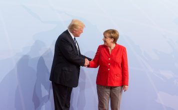 USAs president Donald Trump møter Tysklands kansler Angela Merkel under G20-toppmøtet i 2017. Foto: Shealah Craighead, Det kvite hus