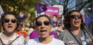 Laurdag 29. september vart det arrangert over 40 demonstrasjonar mot Jair Bolsonaro over heile Brasil under parolen #elenão (#ikkjehan). Foto: Caco Argemi CPERS / Sindicato