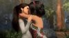 To animerte jenter som kysser frå Jurassic World