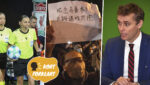 Kollasj av Stéphanie Frappart, demonstrant i Kina og Ola Borten Moe.
