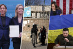 Justisministeren, afcghanske kvinnelege studentar, og presidenten av Ukraina.