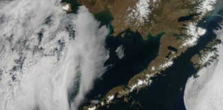 Satelittbilete av Aleutane