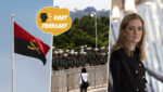 Angola sitt flagg, demonstrasjonar og Emilie enger Mehl