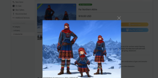 Skjermdump frå Final Fantasy-butikkenhttps://store.finalfantasyxiv.com/