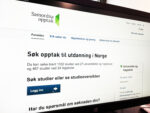 Bielte av skjerm med nettsida til Samordna opptak