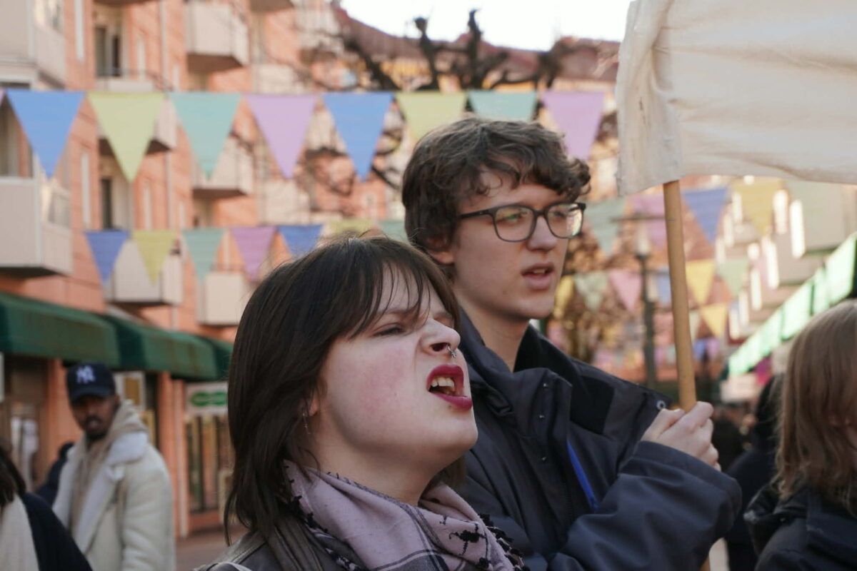 Øhrn Fredwal i tog med Raud Ungdom.